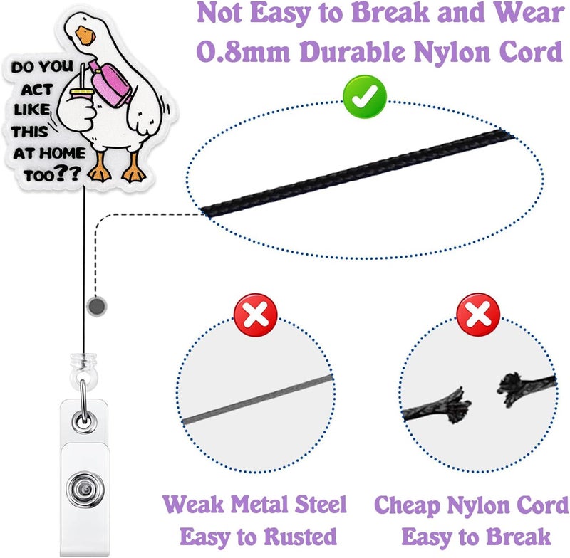 Bydevia Do You Act Like This at Home Too Badge Reel Retractable, Funny Badge Reel for Nurse Nursing Student RN MA CNA LPN Medical Worker & Office Staff, Silly Goose Badge Holder with Alligator Clip | Acrylic - Image 4